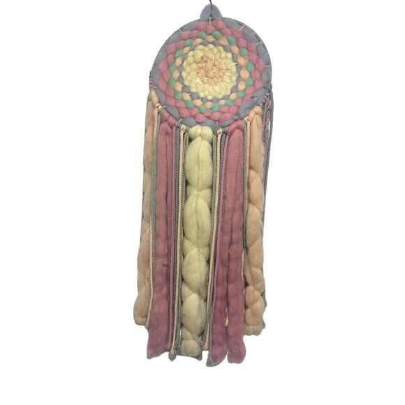 Dream Catcher Handmade Wall Decor 42" Native American Design Feathers & Macrame - Picture 2 of 10